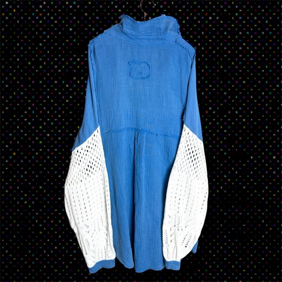 POL Blue Raw Edge Textured Shirt - Picture 3 of 12